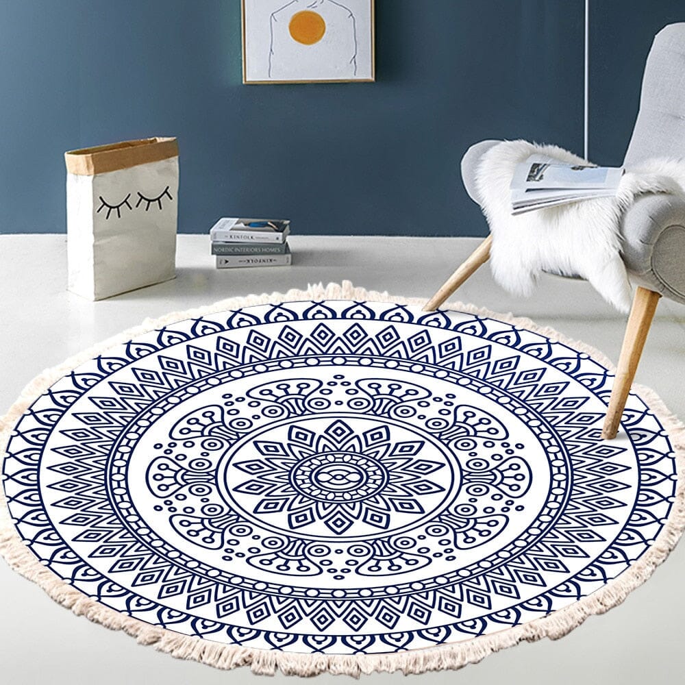 rugs Hand Woven Mandala Tassel rug sold by Fleurlovin, Free Shipping Worldwide