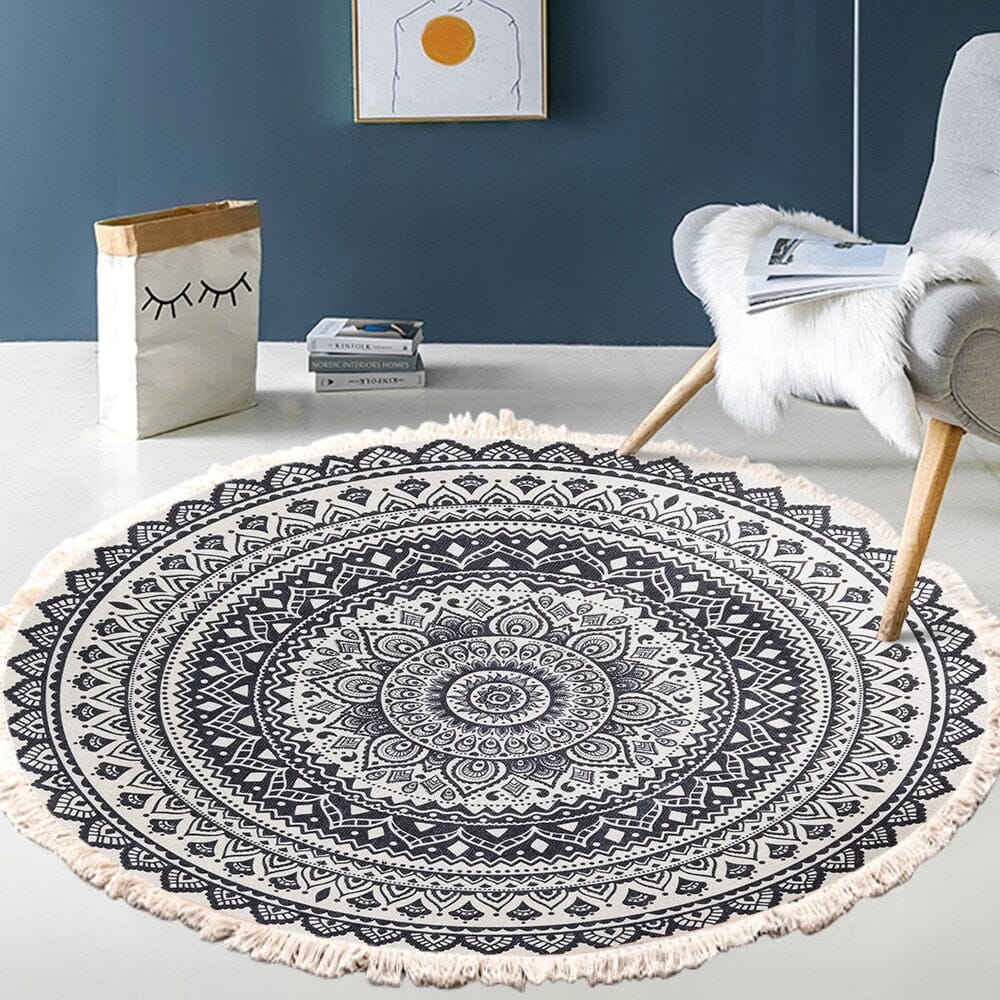 rugs Hand Woven Mandala Tassel rug sold by Fleurlovin, Free Shipping Worldwide