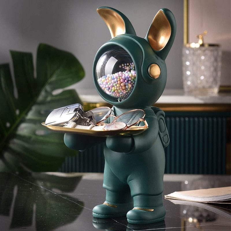 Statue of a Rabbit Butler in Space Theme