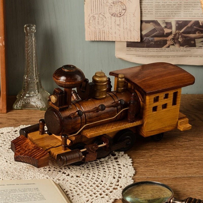 Retro Steam Train Made of Wood