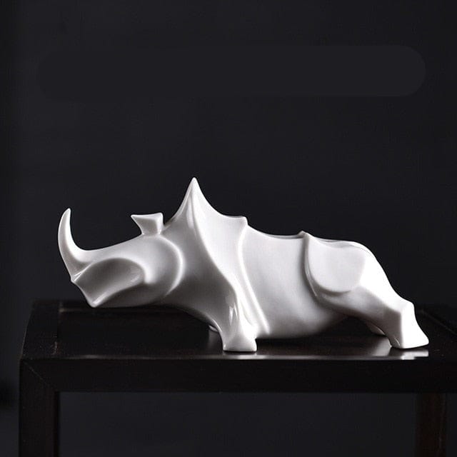 Figurine of a Rhino Made of Porcelain