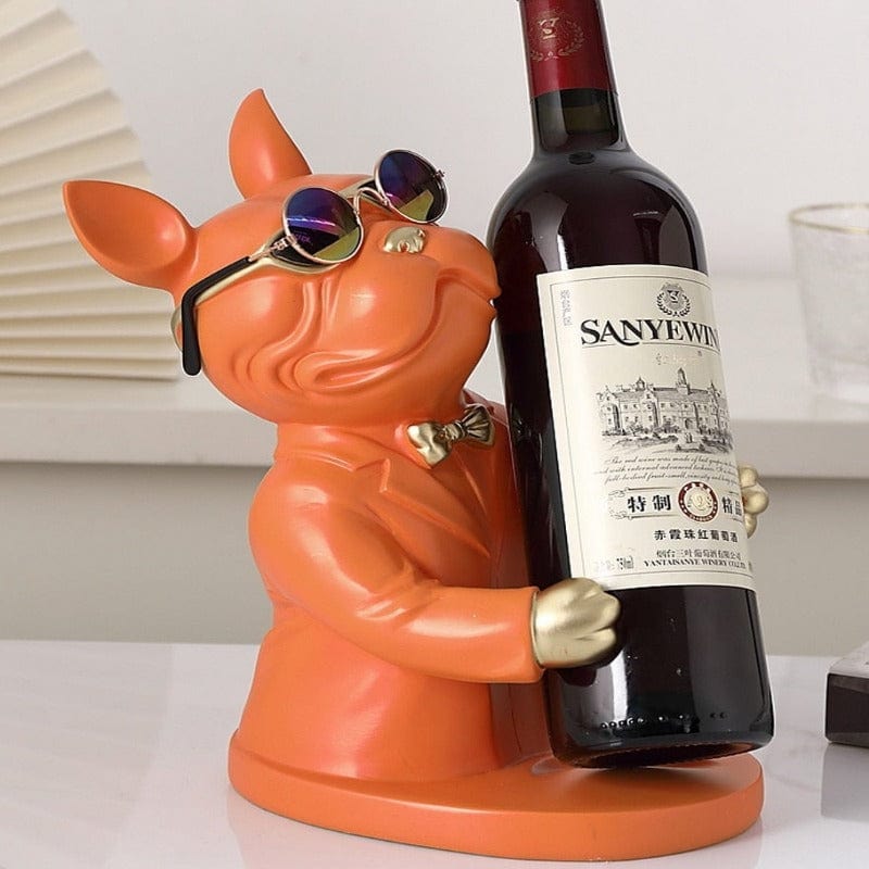 Wine Holder Shaped like a French Bulldog