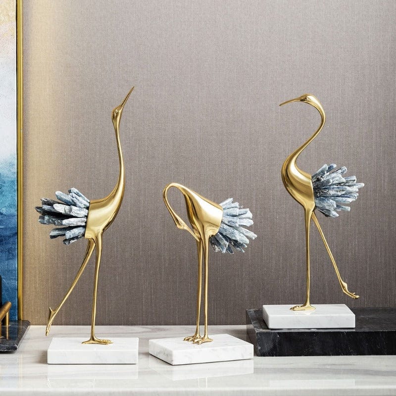 Crystal Crane with Opulent Oriental Design