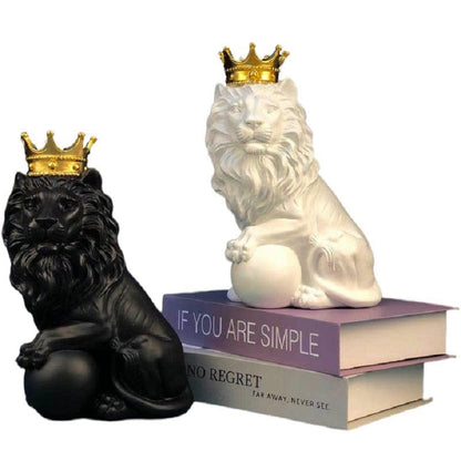 Ornamental Crown Lion Sculpture