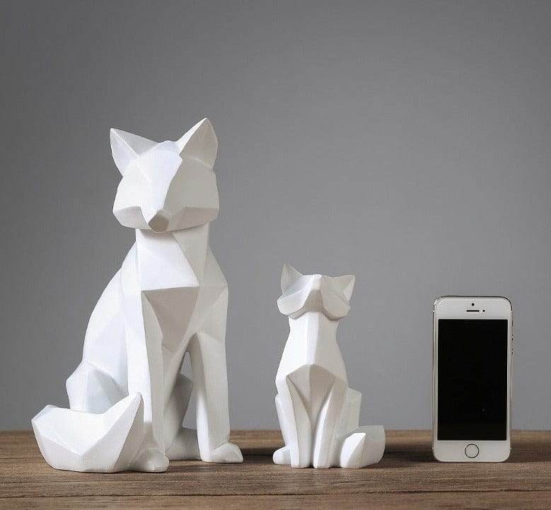 Sculpture of a Fox in Origami Style