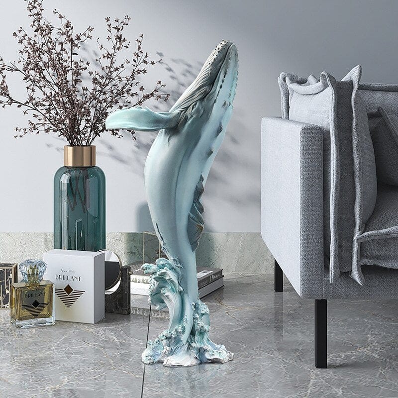 Sculpture of Blue Whale Riding a Wave - Premium  from Fleurlovin - Just $599.95! Shop now at Fleurlovin