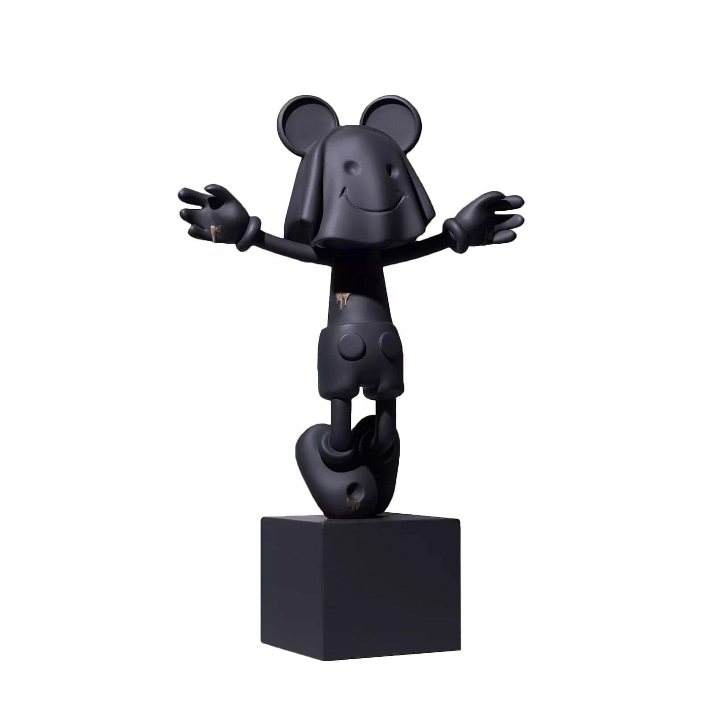 Statue of a Tombstone with Black Ghost Mouse