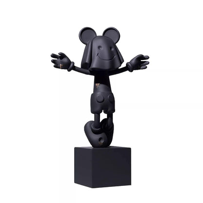 Statue of a Tombstone with Black Ghost Mouse