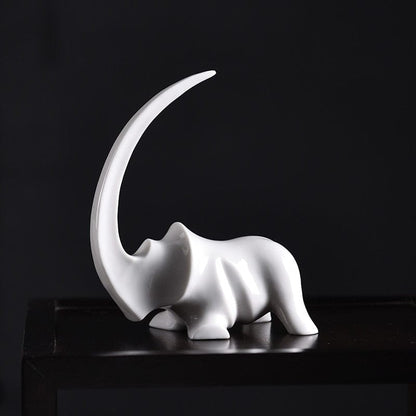 Figurine of a Rhino Made of Porcelain