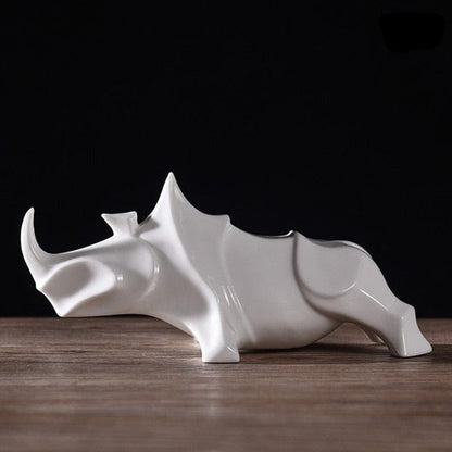 Figurine of a Rhino Made of Porcelain