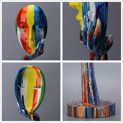 Sculpture of a Mask with Paint - Premium  from Fleurlovin - Just $99.95! Shop now at Fleurlovin