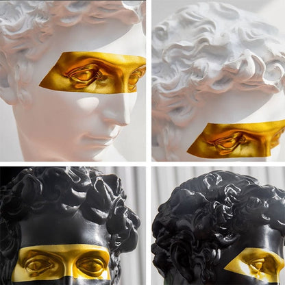 Sculpture of David with a Golden Mask