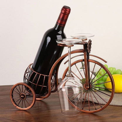 Metal Wine Rack with Vintage Bicycle Design