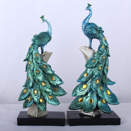 Ornaments in the Shape of Golden Peacocks