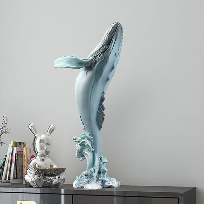 Sculpture of Blue Whale Riding a Wave - Premium  from Fleurlovin - Just $599.95! Shop now at Fleurlovin