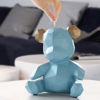 Figura de una alcancía de peluche