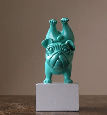 Sculpture of a Yoga-Practicing Bulldog