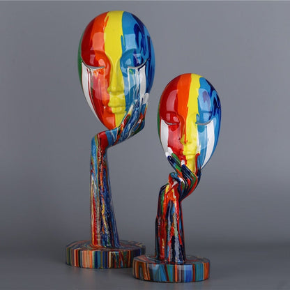 Sculpture of a Mask with Paint - Premium  from Fleurlovin - Just $99.95! Shop now at Fleurlovin