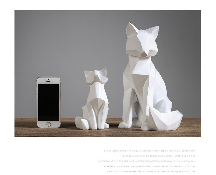 Sculpture of a Fox in Origami Style