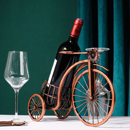Metal Wine Rack with Vintage Bicycle Design