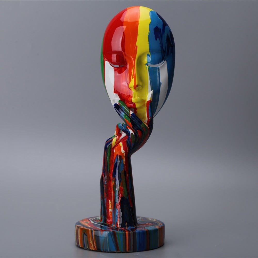 Sculpture of a Mask with Paint - Premium  from Fleurlovin - Just $99.95! Shop now at Fleurlovin