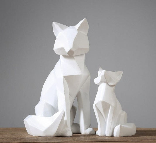 Sculpture of a Fox in Origami Style