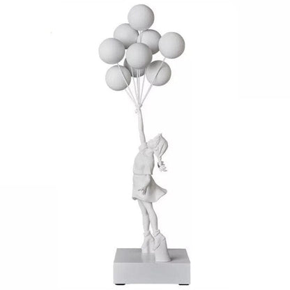 Sculpture of Banksy's Girl Flying with Balloons