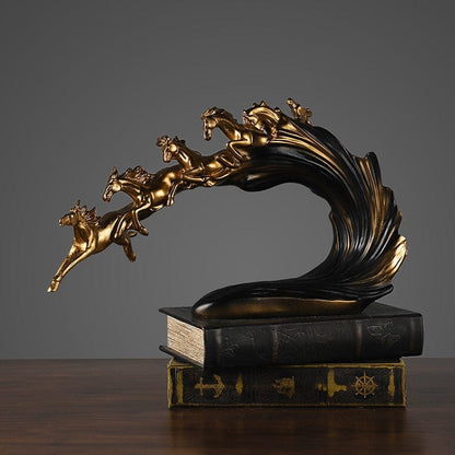 Sculpture Depicting a Wave of Horses