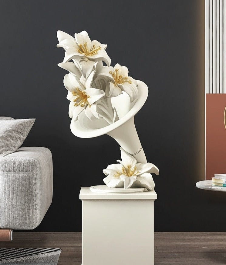 Life Size Sculpture of Flower Phonograph - Premium  from Fleurlovin - Just $899.95! Shop now at Fleurlovin