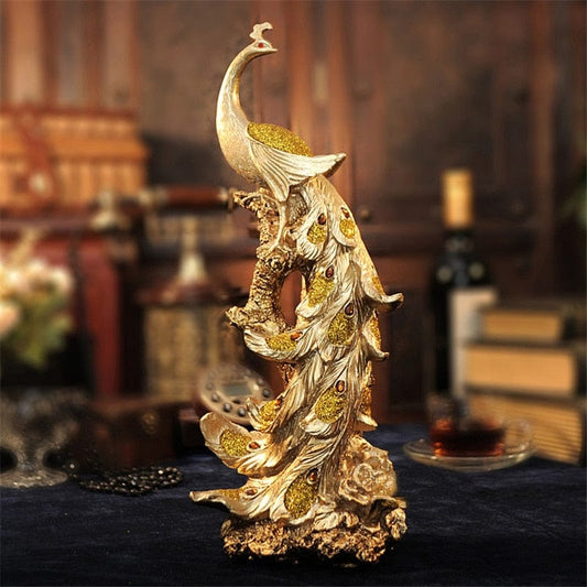 Statue of a Golden Peacock - Premium  from Fleurlovin - Just $159.95! Shop now at Fleurlovin