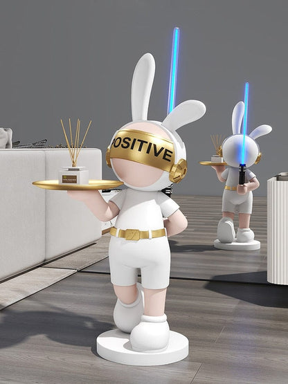 Rabbit Statue with Life-Size Lightsaber