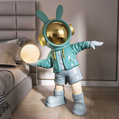 Night Light Statue of Astronaut Throwing Moon