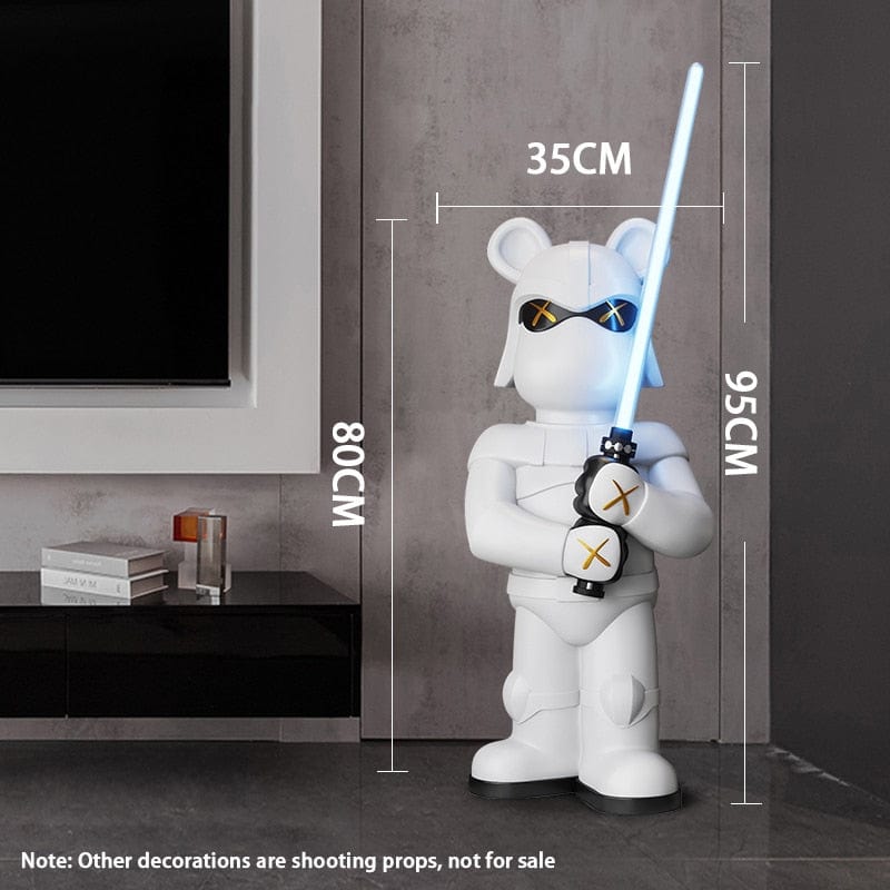 Hyped-Up Bear Stormtrooper Statue with Lightsaber, Life-Size