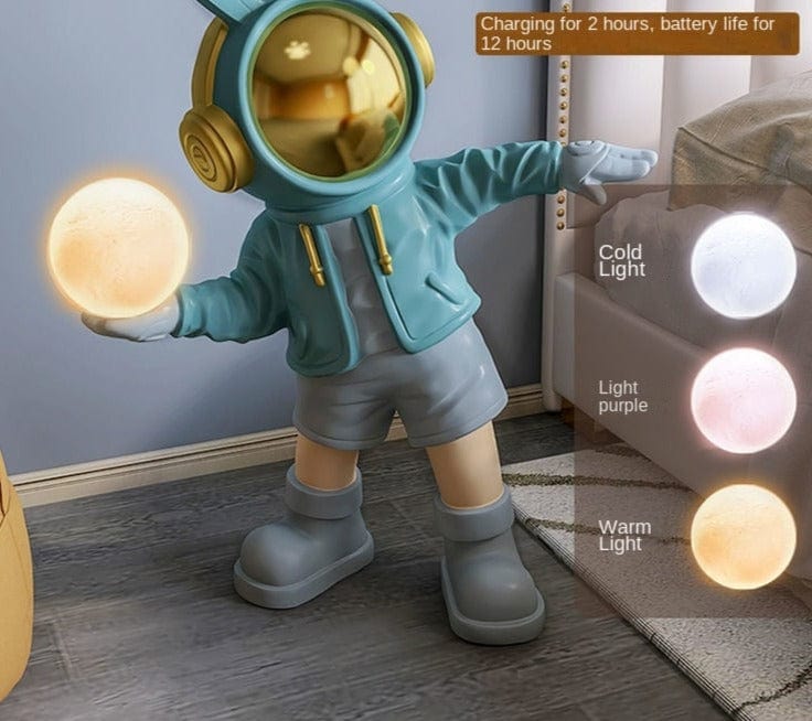 Night Light Statue of Astronaut Throwing Moon