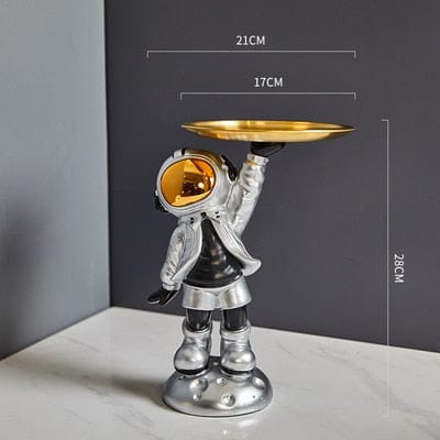 Metal Tray with Hyped-Up Astronaut Design