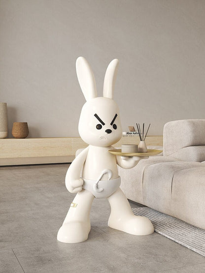 Tray Statue of an Angry Bunny