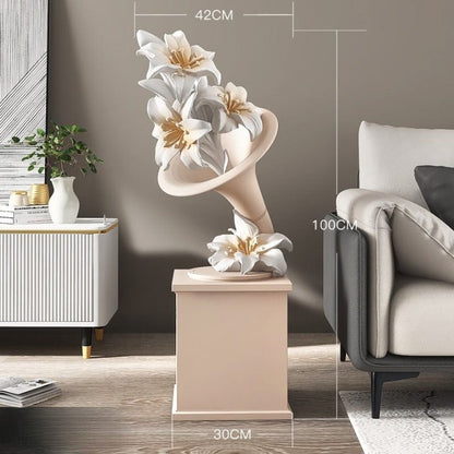 Life Size Sculpture of Flower Phonograph - Premium  from Fleurlovin - Just $899.95! Shop now at Fleurlovin