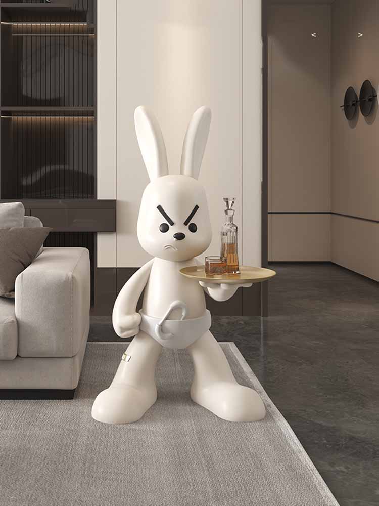 Tray Statue of an Angry Bunny