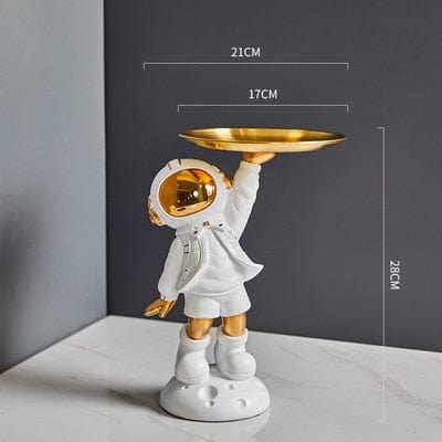 Metal Tray with Hyped-Up Astronaut Design