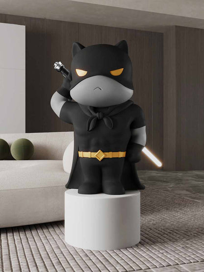 Estatua del gato ninja con sable de luz