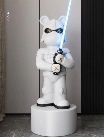 Hyped-Up Bear Stormtrooper Statue with Lightsaber, Life-Size