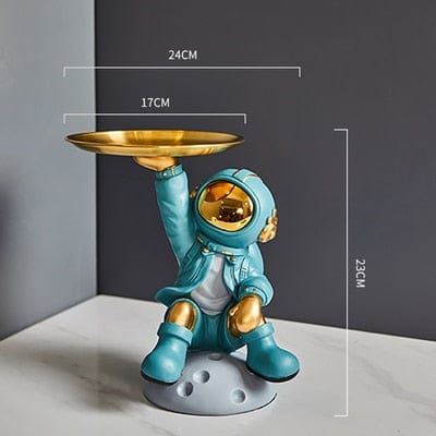 Metal Tray with Hyped-Up Astronaut Design