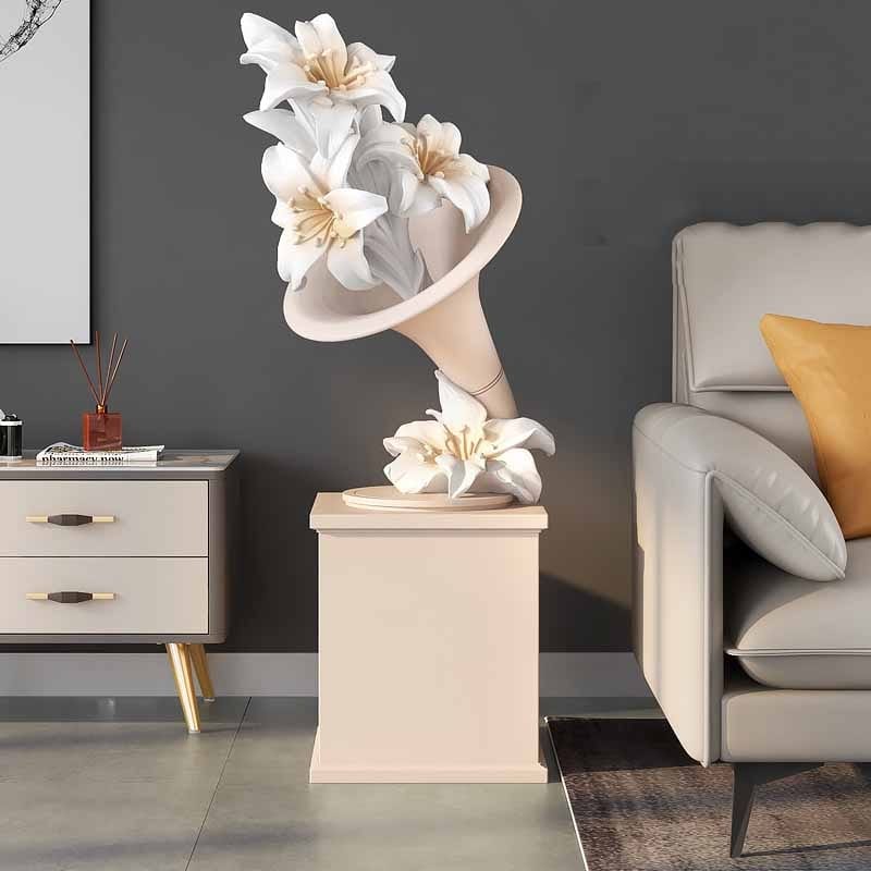 Life Size Sculpture of Flower Phonograph - Premium  from Fleurlovin - Just $899.95! Shop now at Fleurlovin