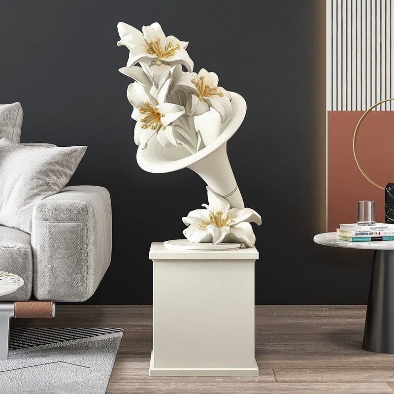 Life Size Sculpture of Flower Phonograph - Premium  from Fleurlovin - Just $899.95! Shop now at Fleurlovin