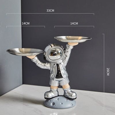 Metal Tray with Hyped-Up Astronaut Design