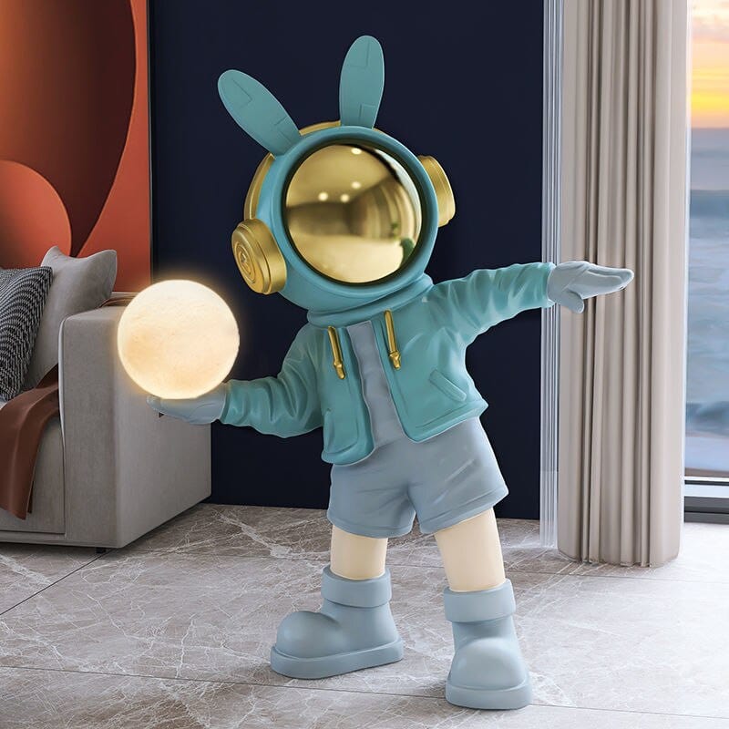 Night Light Statue of Astronaut Throwing Moon