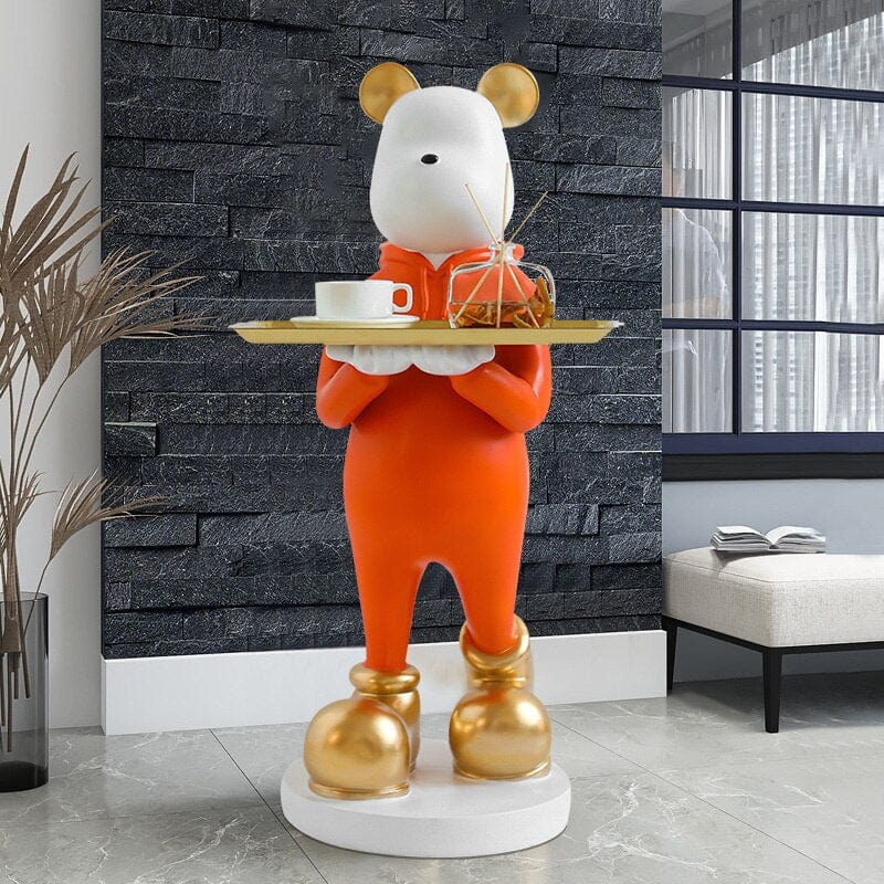 Hyped-Up Bear Statue in Orange - Premium  from Fleurlovin - Just $699.95! Shop now at Fleurlovin