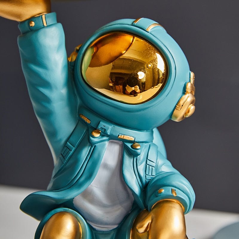 Metal Tray with Hyped-Up Astronaut Design