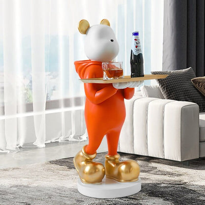 Hyped-Up Bear Statue in Orange - Premium  from Fleurlovin - Just $699.95! Shop now at Fleurlovin