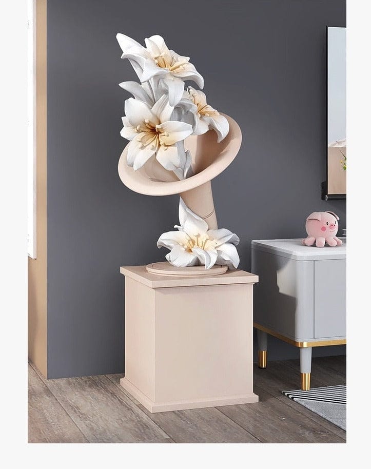 Life Size Sculpture of Flower Phonograph - Premium  from Fleurlovin - Just $899.95! Shop now at Fleurlovin